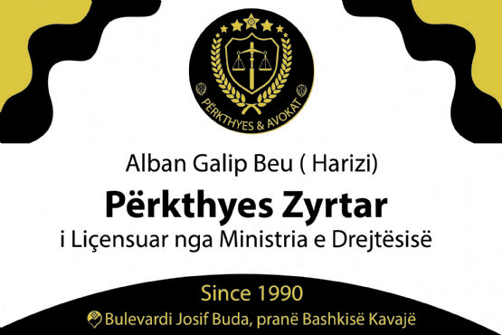 PERKTHYES KAVAJE ALBAN GALIP BEU / Pёrkthime Zyrtare Nga Institucionet Shtetёrore Shqiptare Dhe Italiane.